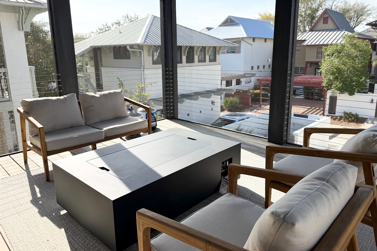 Main terrace with seating