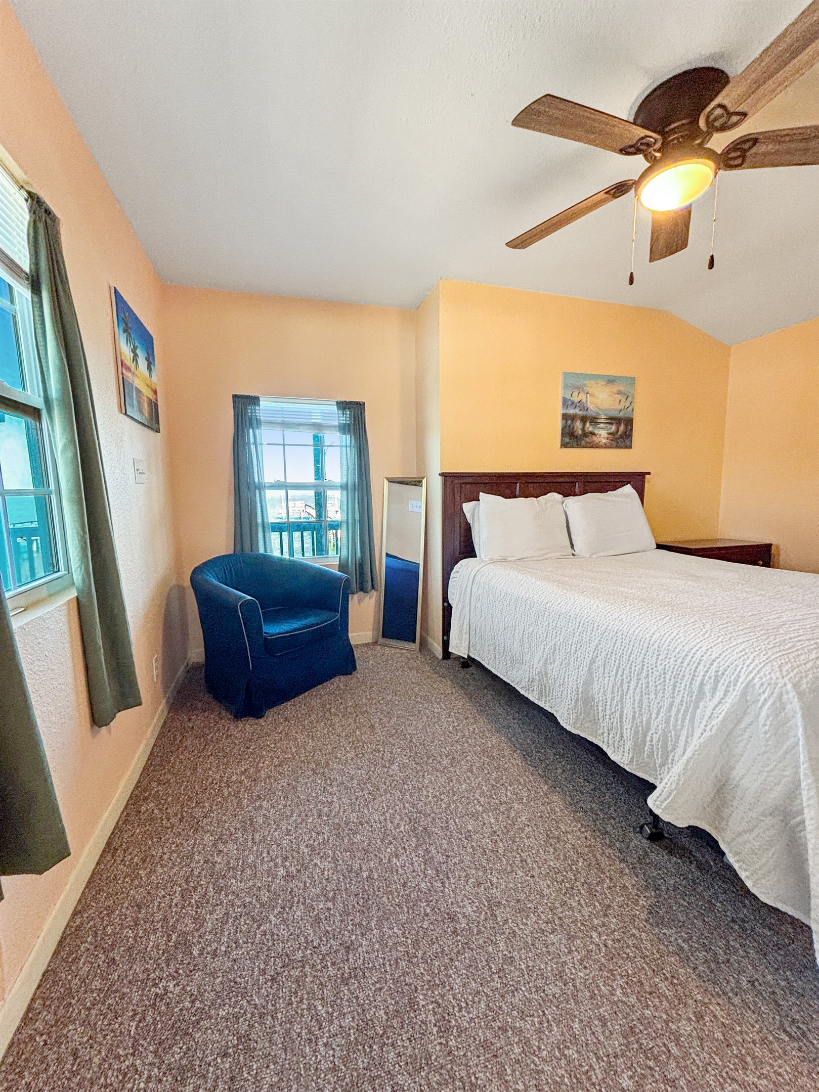 Queen bed in master bedroom