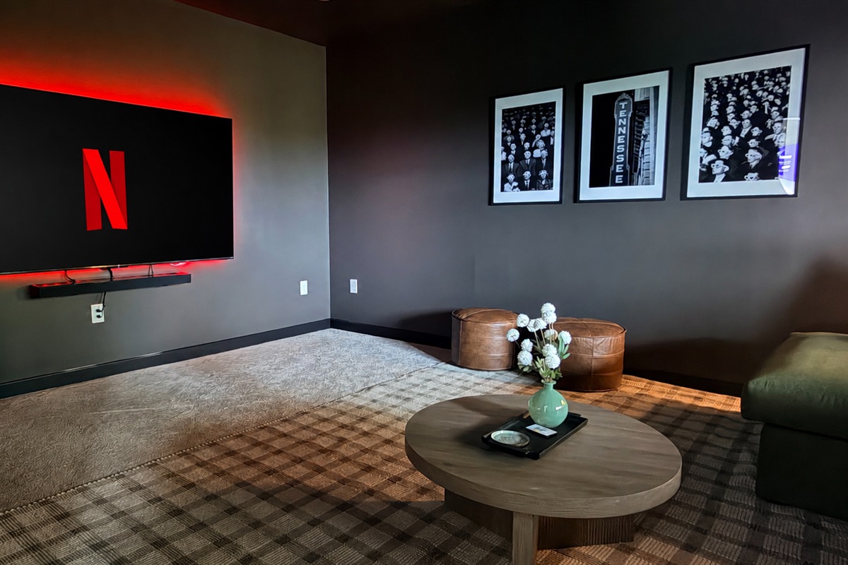 End the night with a movie! Soak in the hot tub, get a massage, have some hot tea, then cozy up to a movie! You never have to leave!
