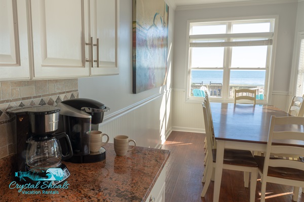 We've got coffee covered with both a Keurig and a traditional pot available.