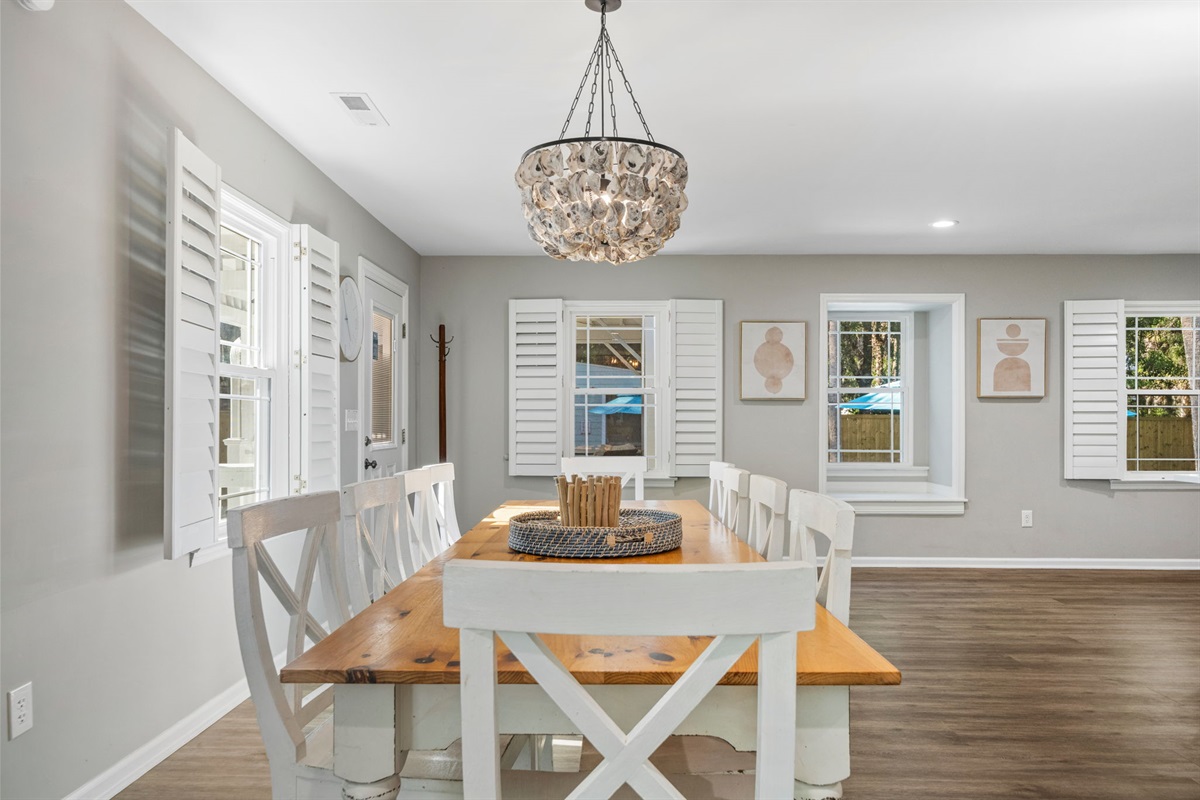 Dining Room With Seating For 10  | IOP Escapes Beach Blessing | 3705 Hartnett Blvd, Isle of Palms, SC