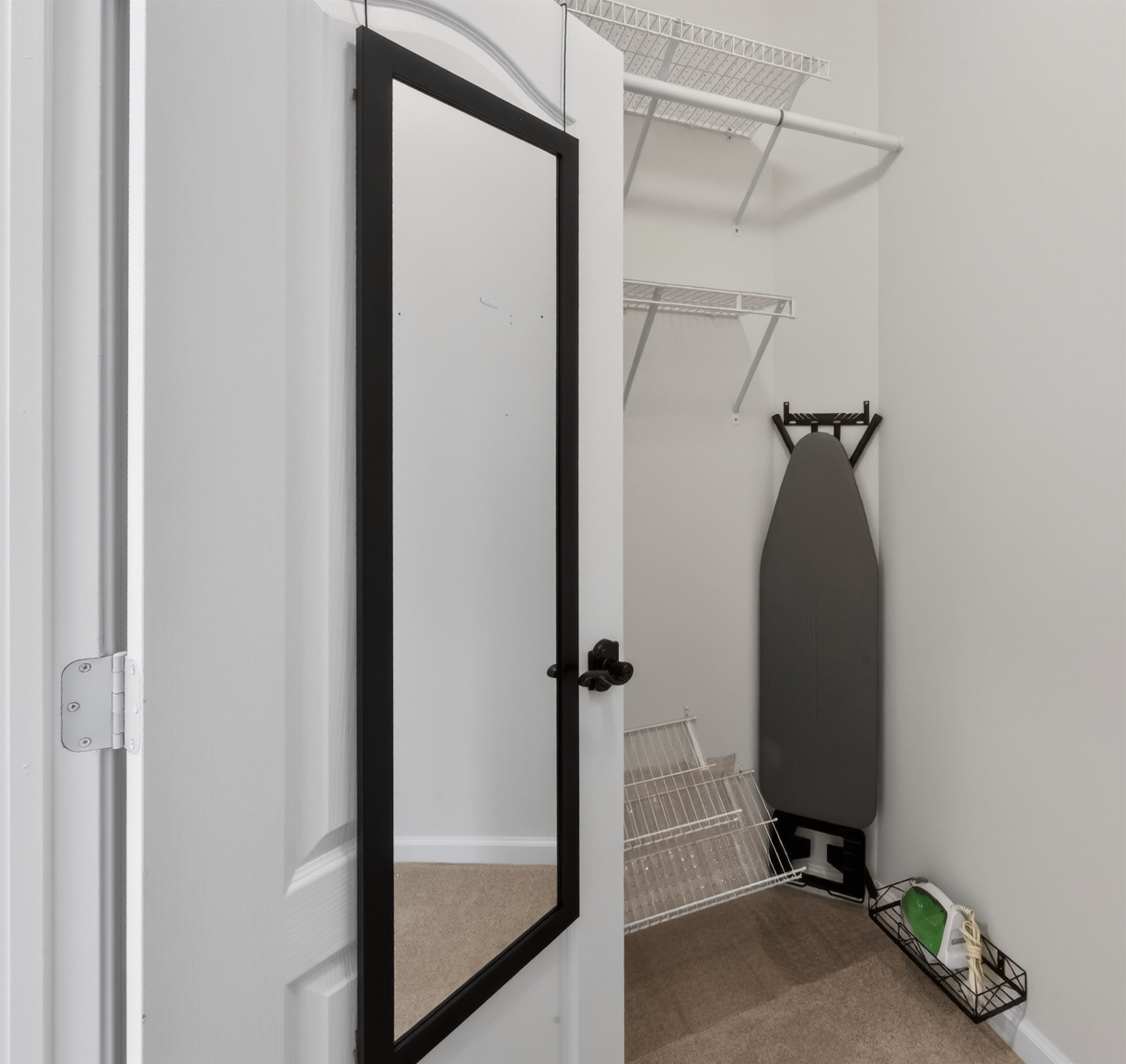 Plenty of closet space, ironing amenities