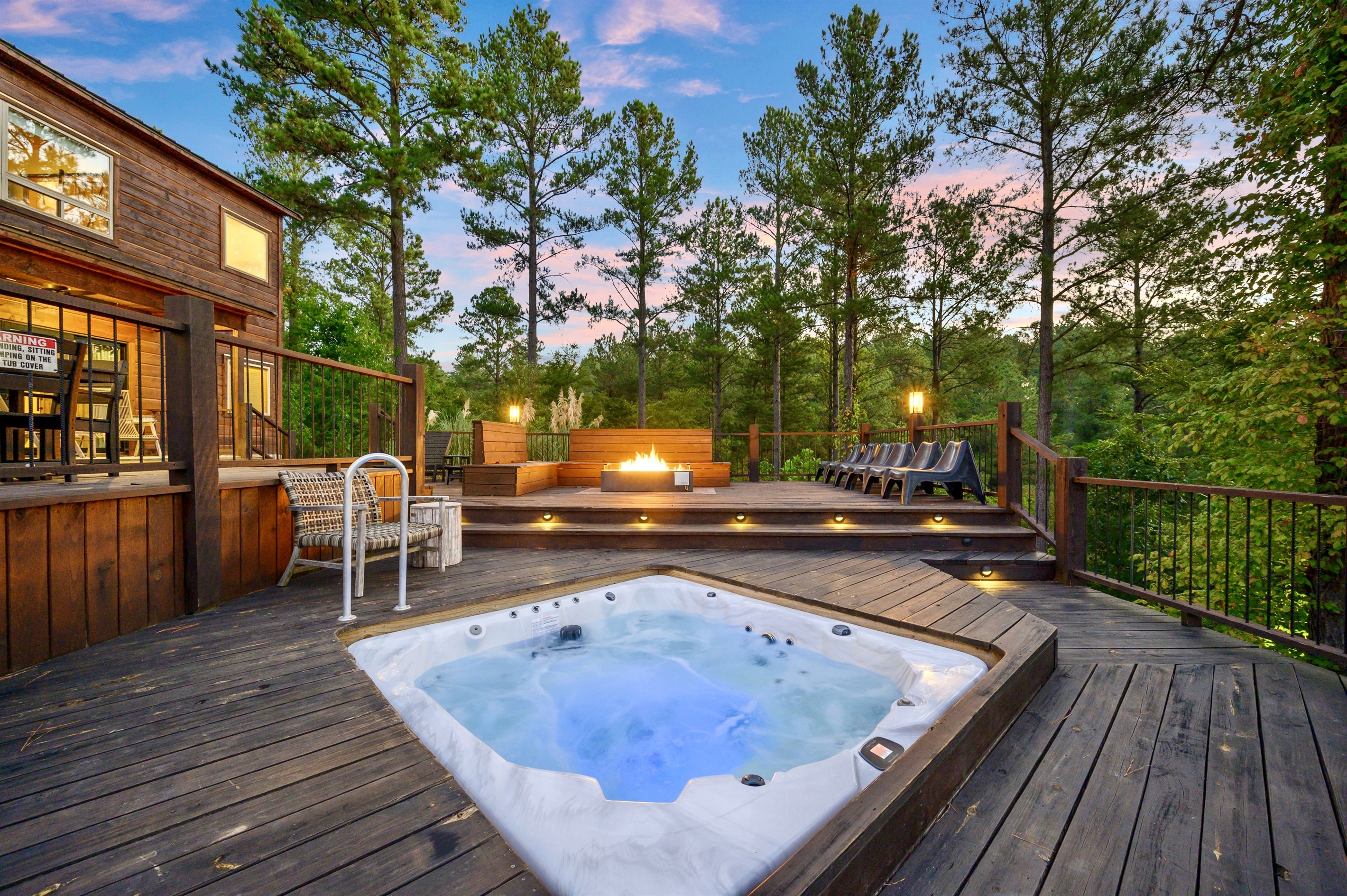With over 2,000 square feet of decking, Wolf's Ridge has one of the most unique outdoor spaces in Broken Bow!