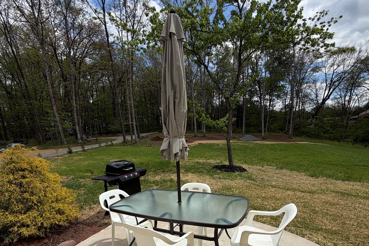 Outdoor dining area perfect for morning coffee or evening meals