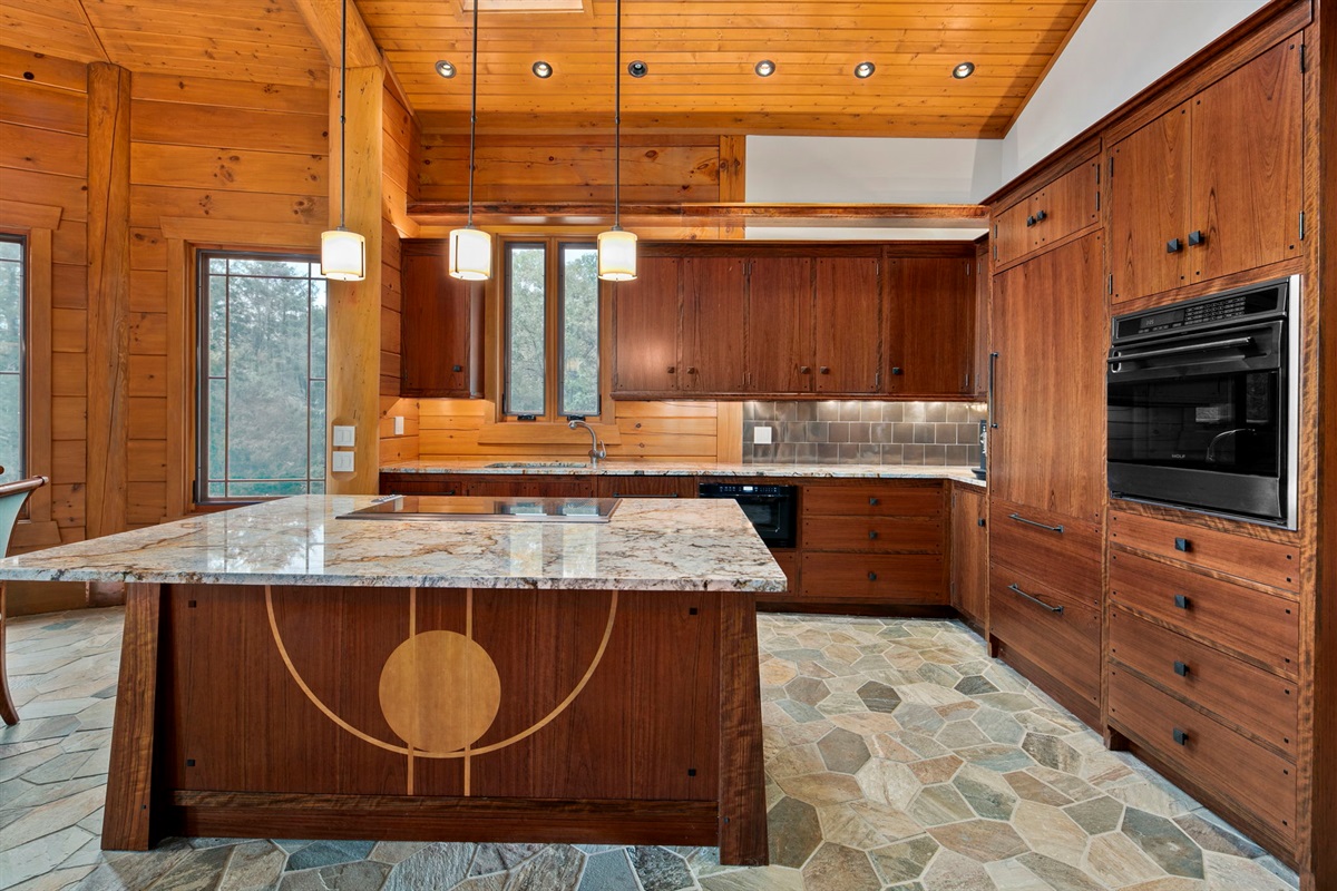 Huge island with stove