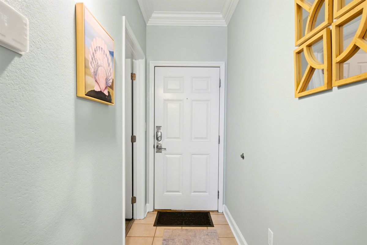 A bright and welcoming entryway makes you feel right at home the moment you arrive.