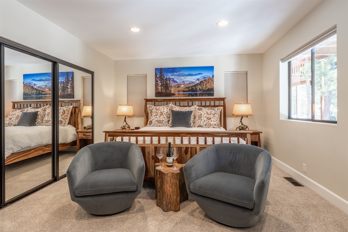 Master Bedroom with king sized bed and ensuite bathroom