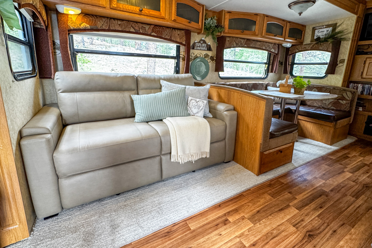 Living and dining areas