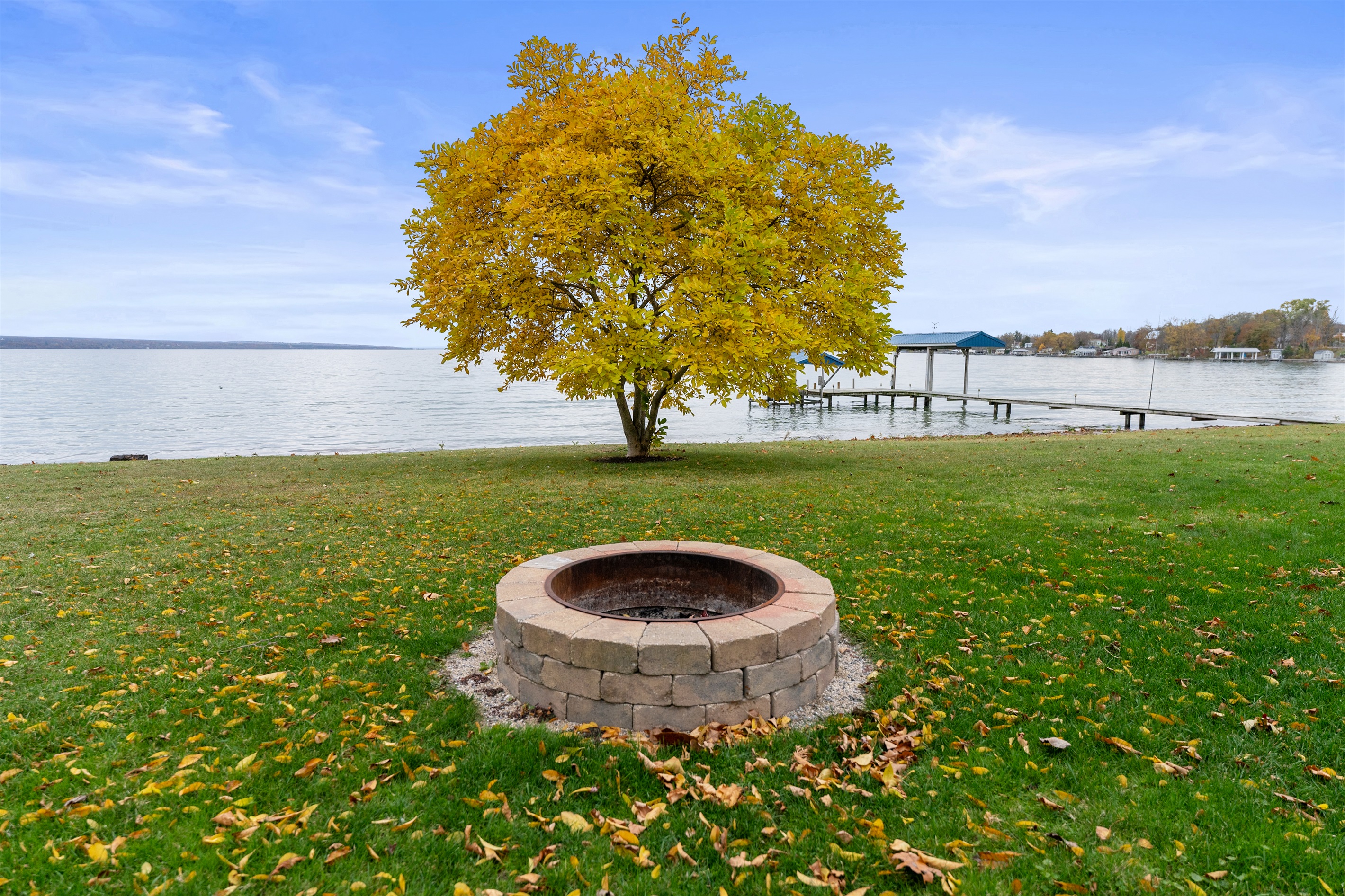 Enjoy a lakeside fire in the fire pit