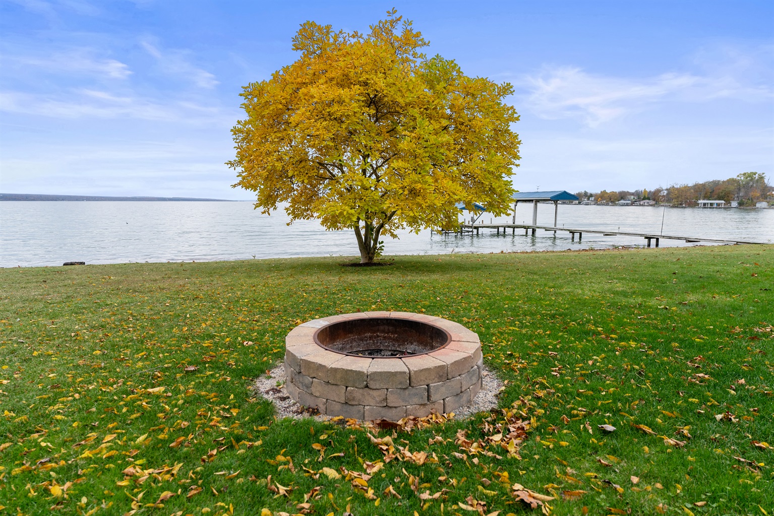 Enjoy a lakeside fire in the fire pit
