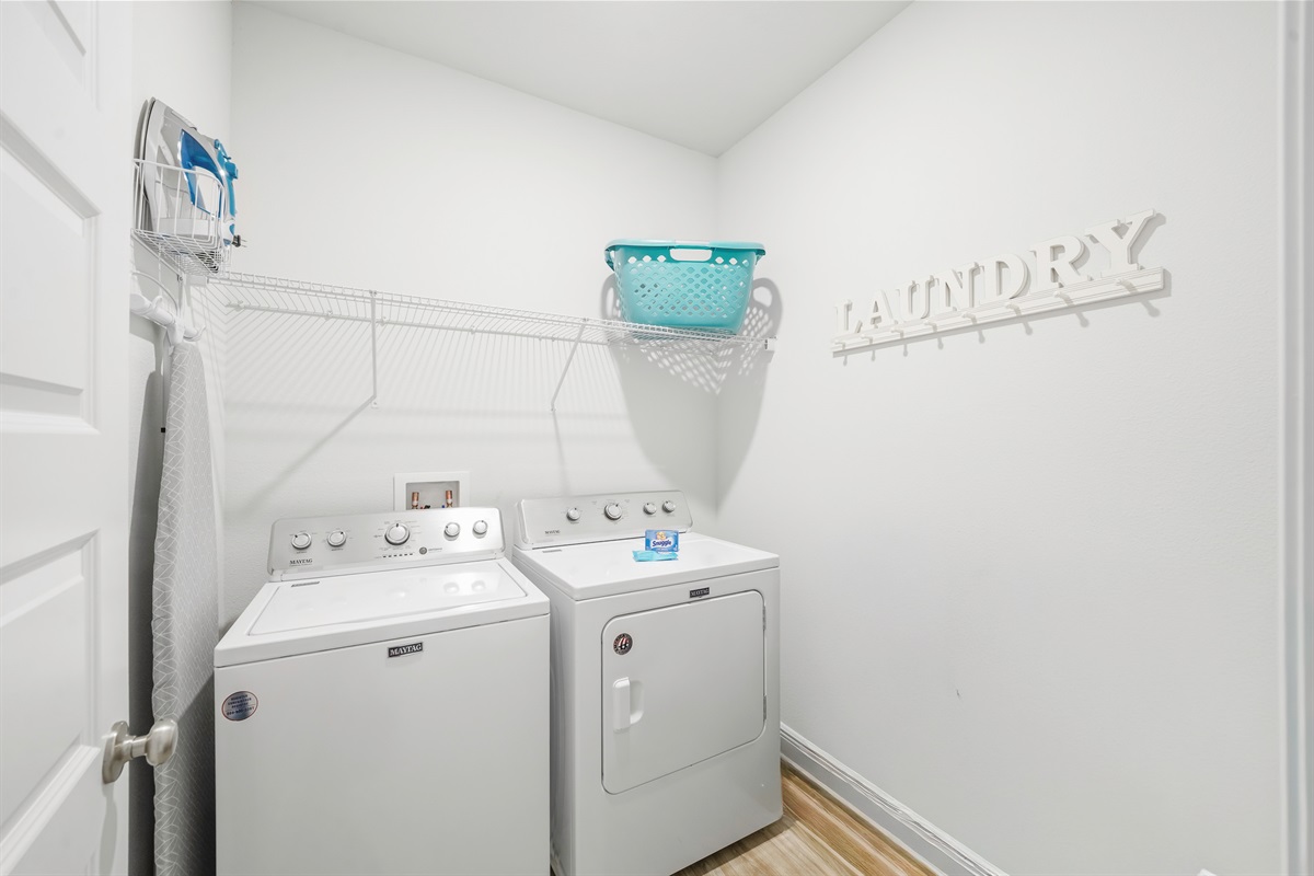 Laundry: in-unit washer & dryer | Iron & Ironing board
