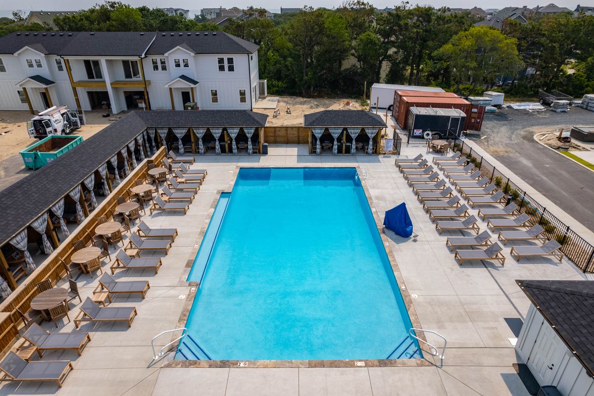 Overhead view of the community pool