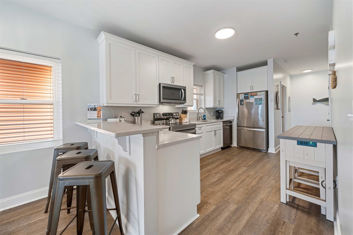 Kitchen | Beach Breeze | Oceanview 202 | 1116 Ocean Blvd, Isle of Palms, SC | IOP Escapes
