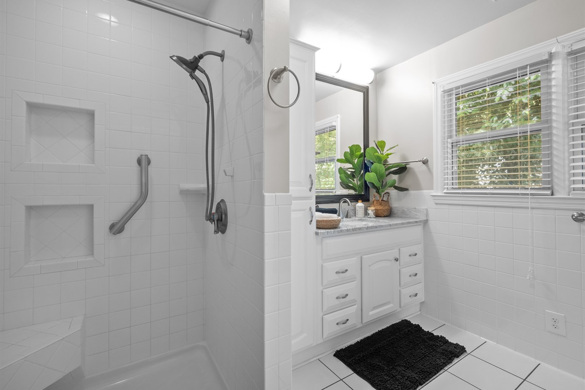 Grab bars in master shower