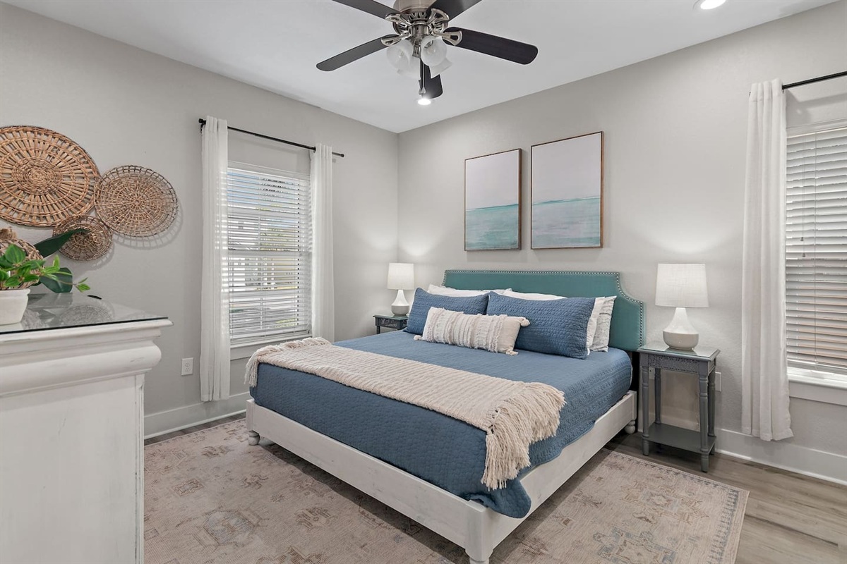 Bedroom #1: King Suite (First Floor) with Private Bathroom