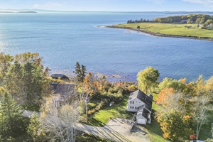 aerial view of the house and the lake