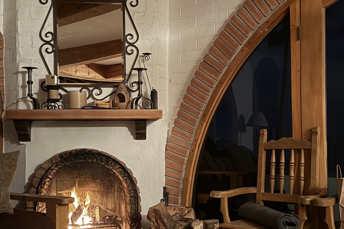 Fireplace at Casa de la Buena Vida