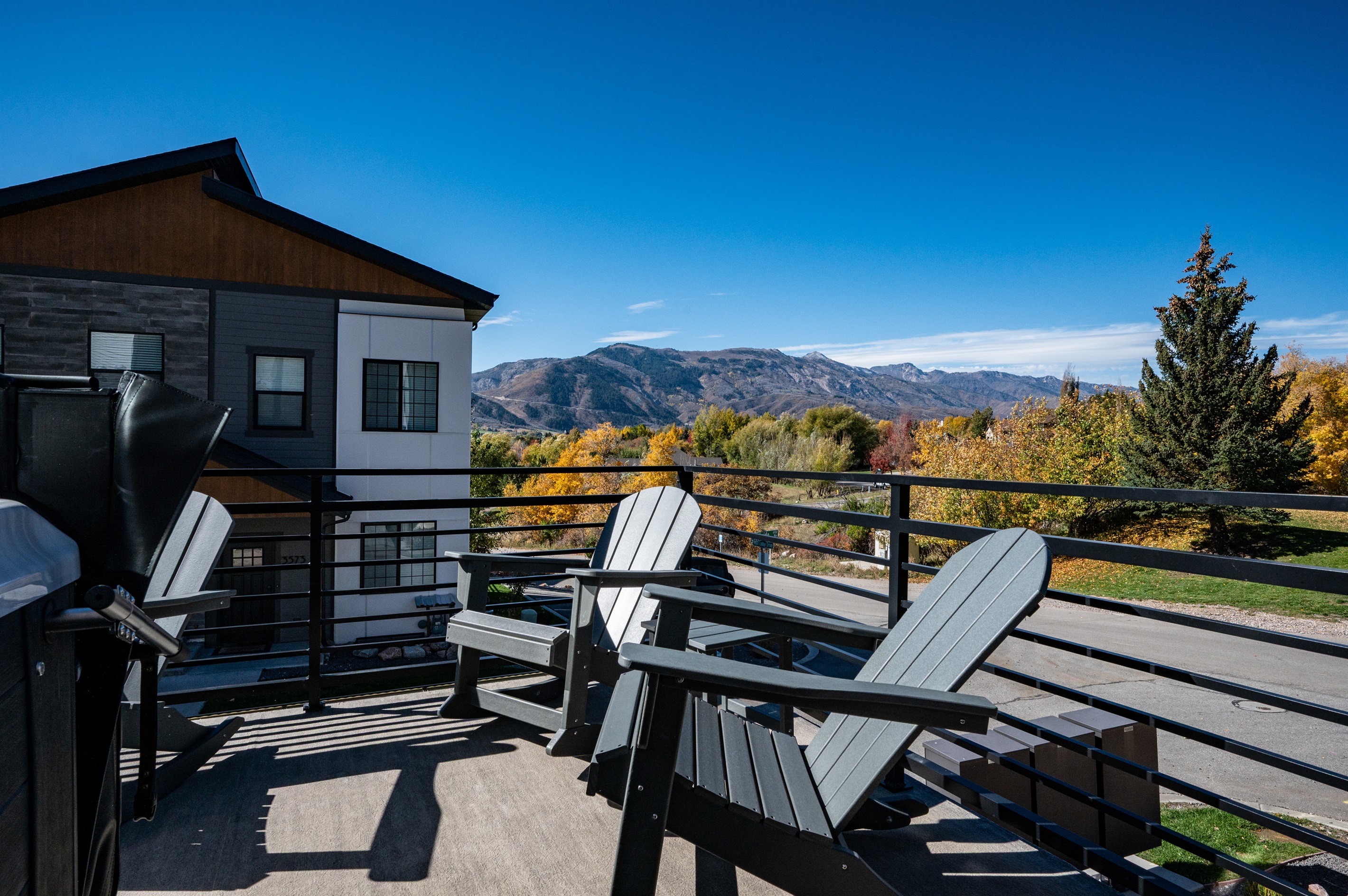 Elevated deck with scenic overlook.