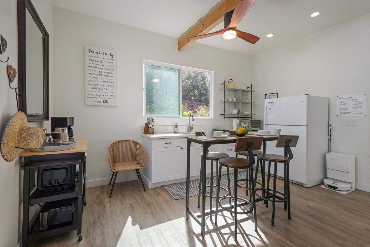 Full size Fridge, sink, and counter space