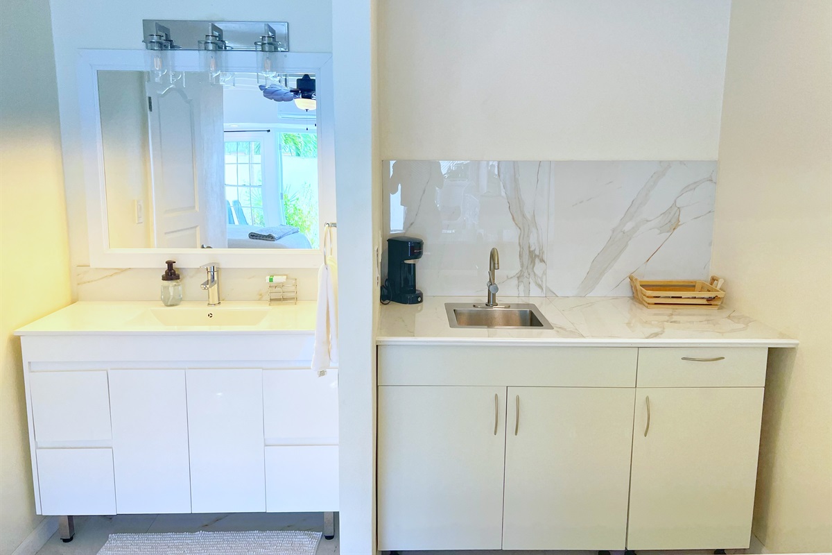 Freshen up in a bright and airy bathroom designed with comfort in mind. 