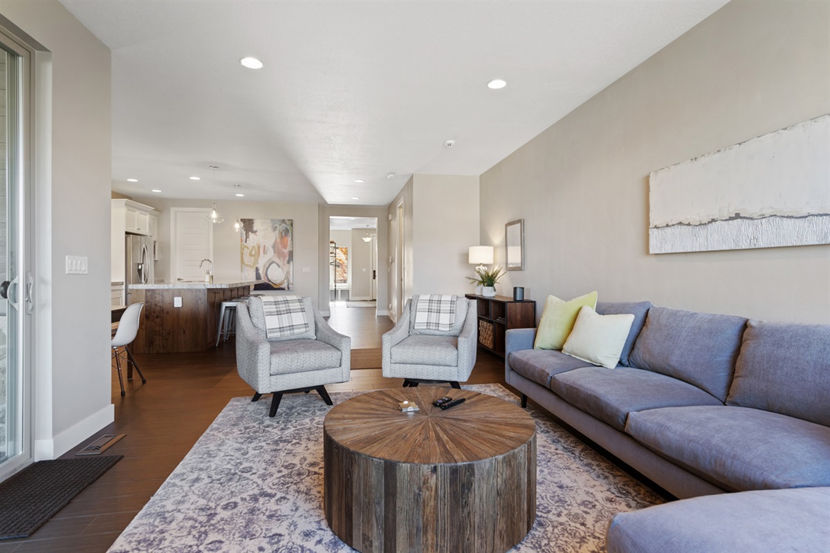 Spacious main living area designed for gathering and relaxation.