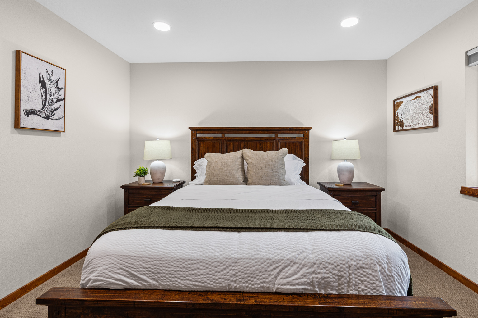 Bedroom with Queen Bed, nightstands and closet