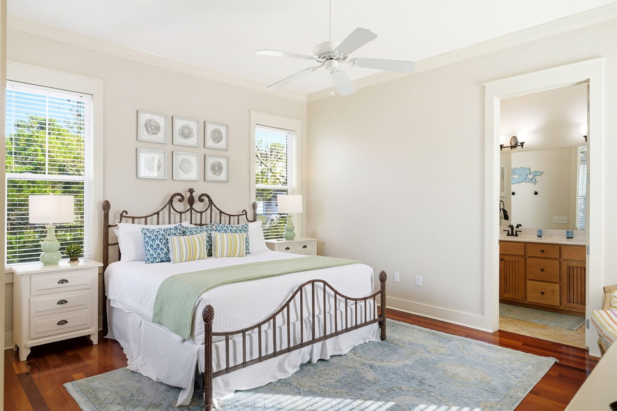 Sweet dreams await in our beautifully appointed master bedrooms, featuring high-quality linens and a peaceful atmosphere.