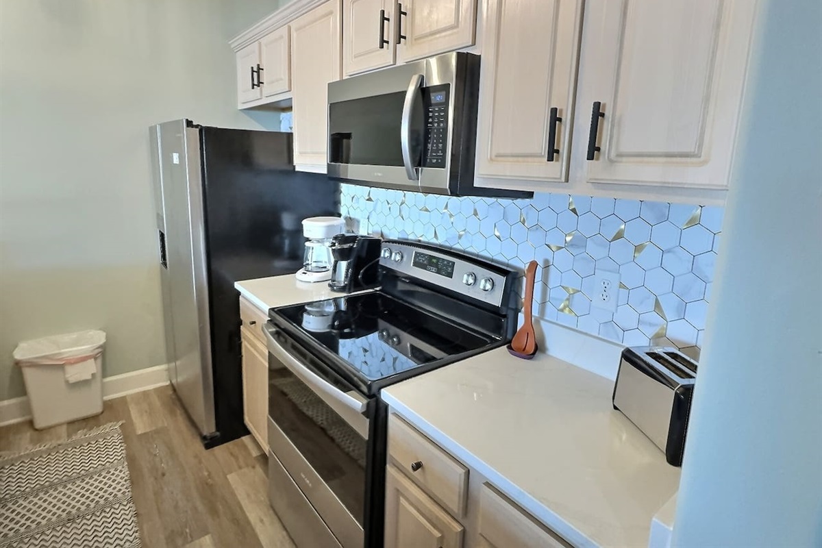 nicely equipped kitchen