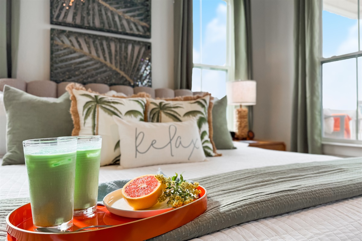 Listen to ocean waves while having breakfast in bed.
