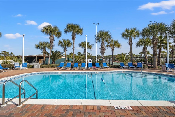 Pool located by the pickleball courts.