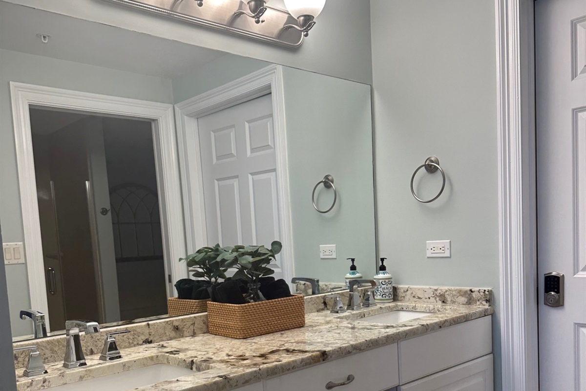 Master bathroom double vanity