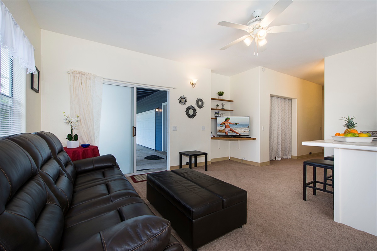 downstairs living room with a futon