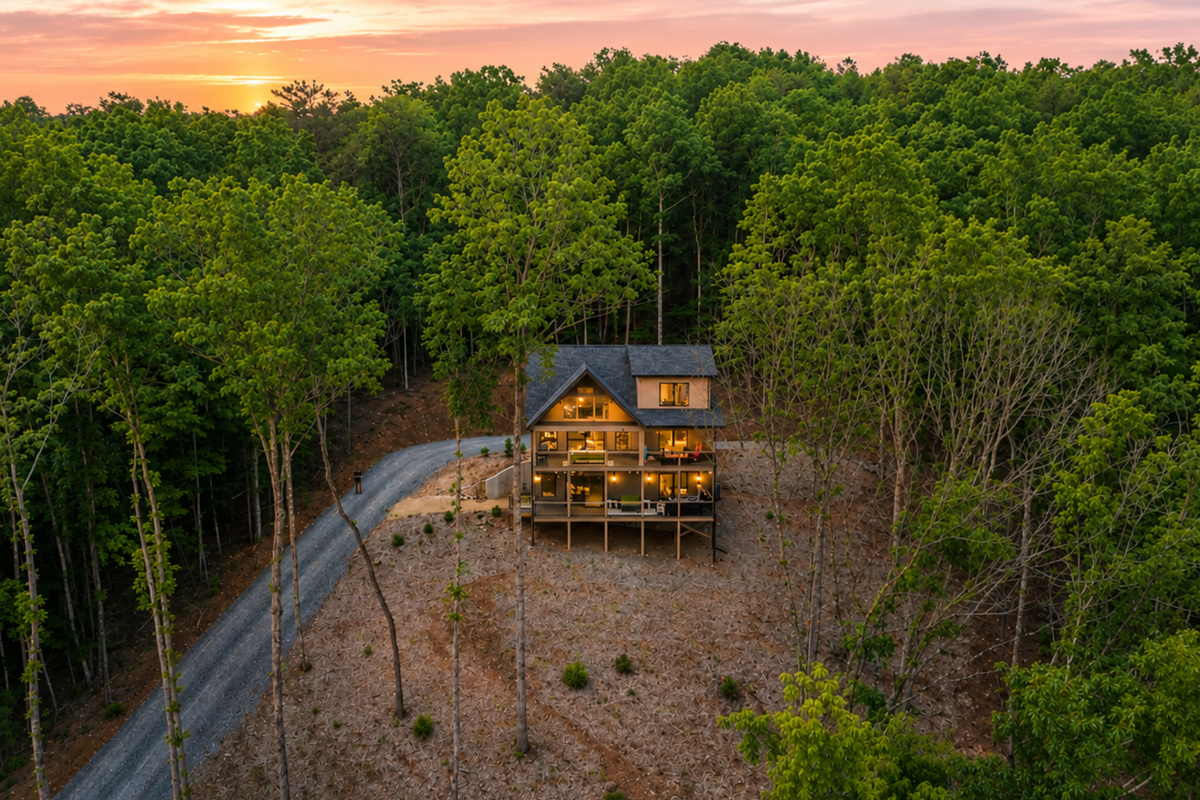 Nature surrounds you in this forest-side escape designed for pure peace.