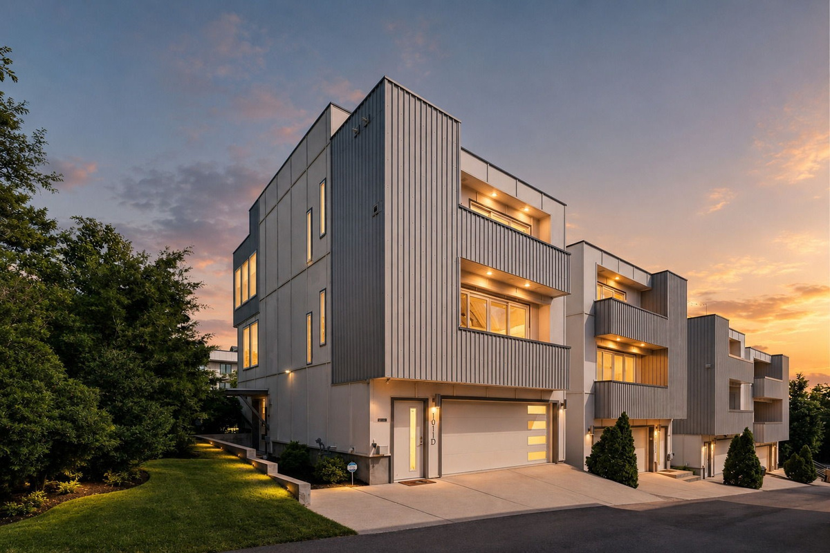 Each property is 4 stories and each level has a walkout balcony with downtown views
