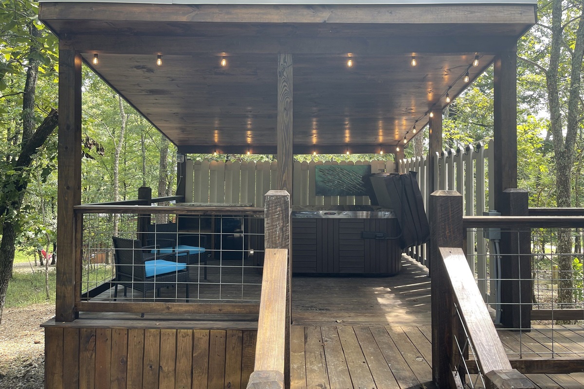 Unwind in the hot tub after a long day of hiking.