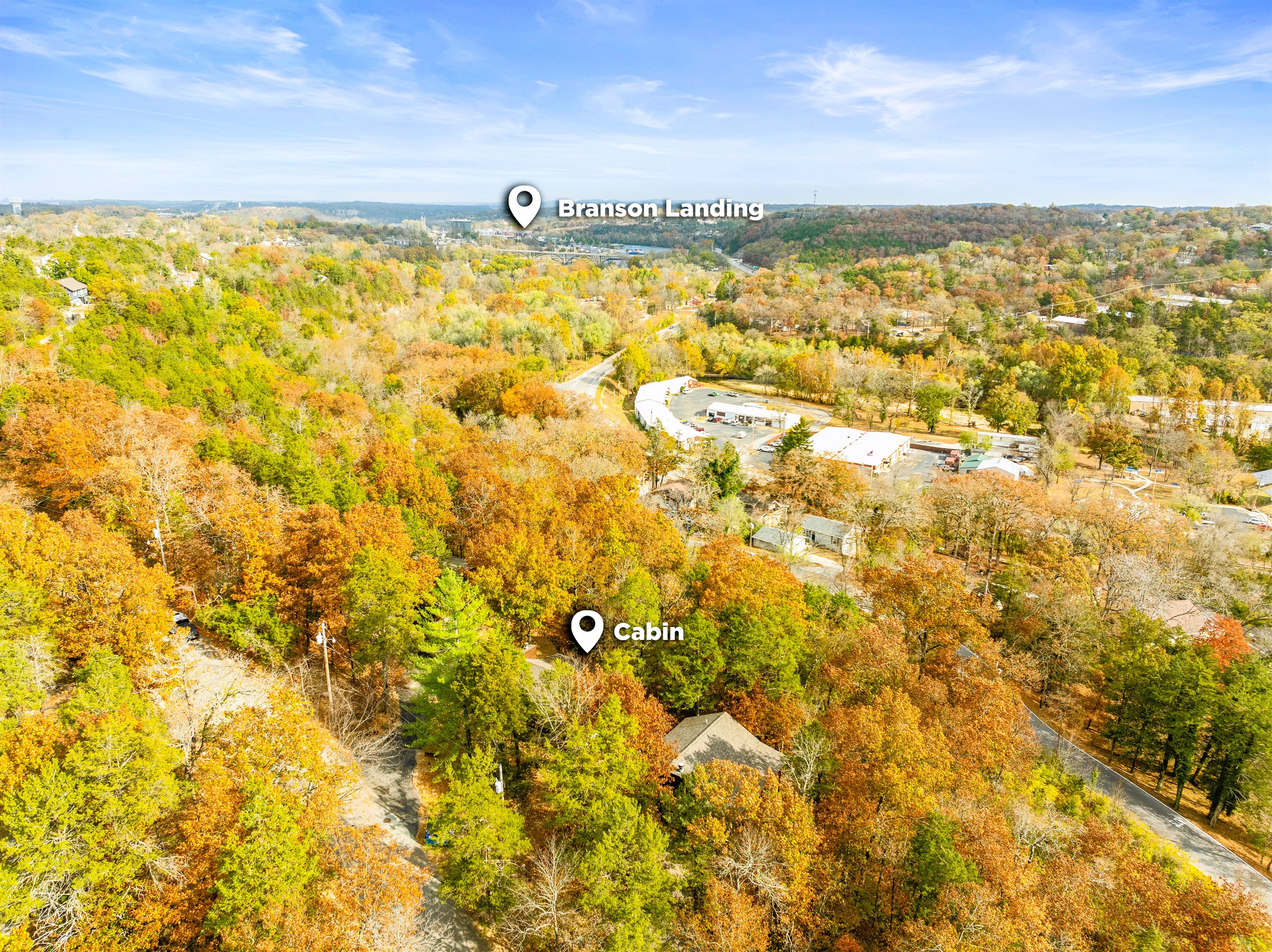 Branson Landing is just a quick 5-minute drive from your cabin retreat