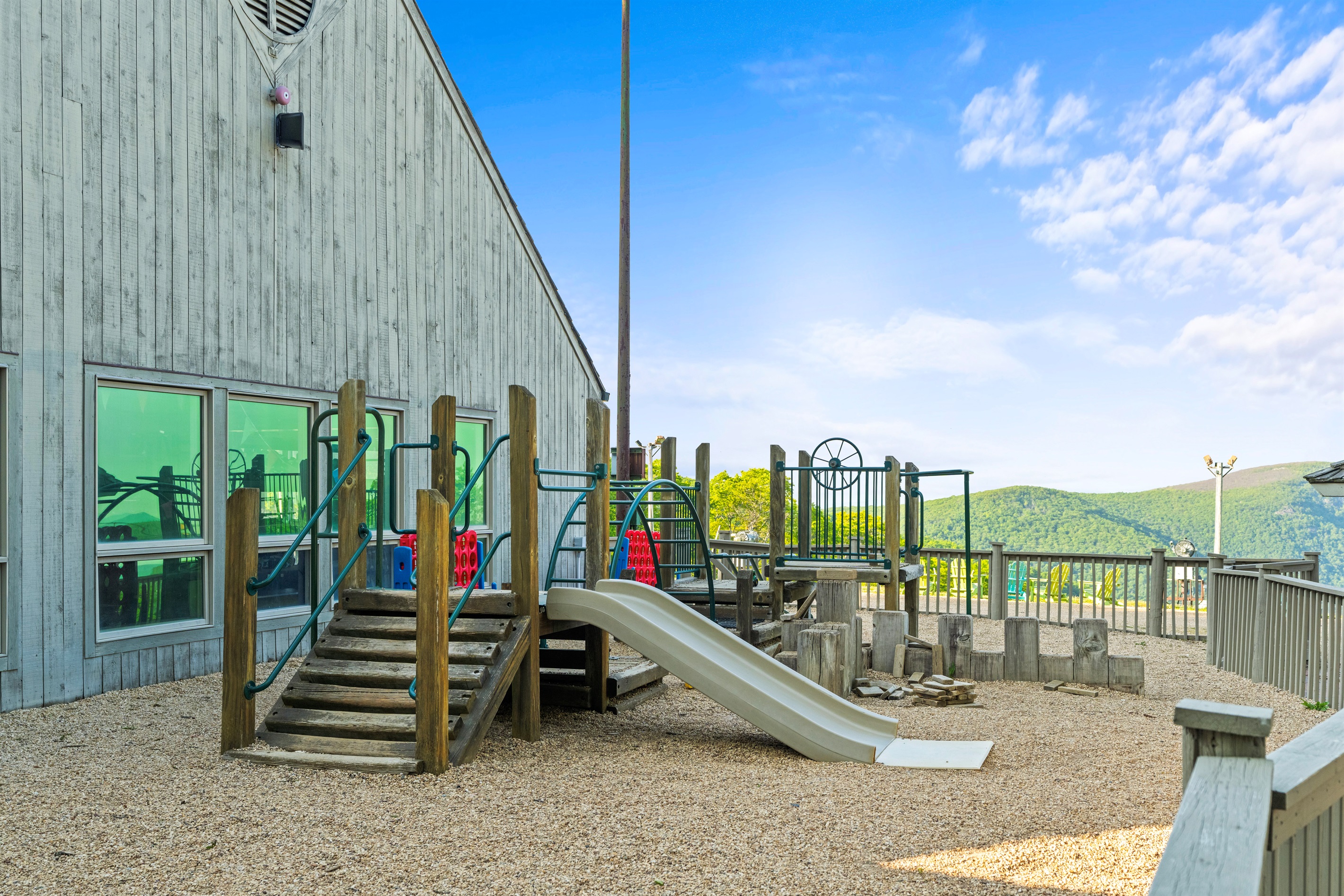 Located right at the Adventure Center, this play area gives kids space to climb, slide, and explore—while parents enjoy a panoramic overlook of the surrounding Blue Ridge peaks