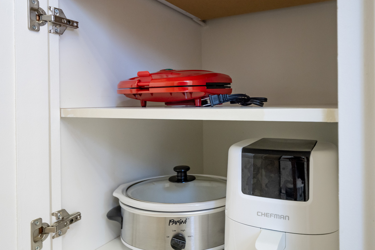 Enjoy the comforts of home with convenient small appliances, including a slow cooker and additional kitchen tools to make your stay even easier.