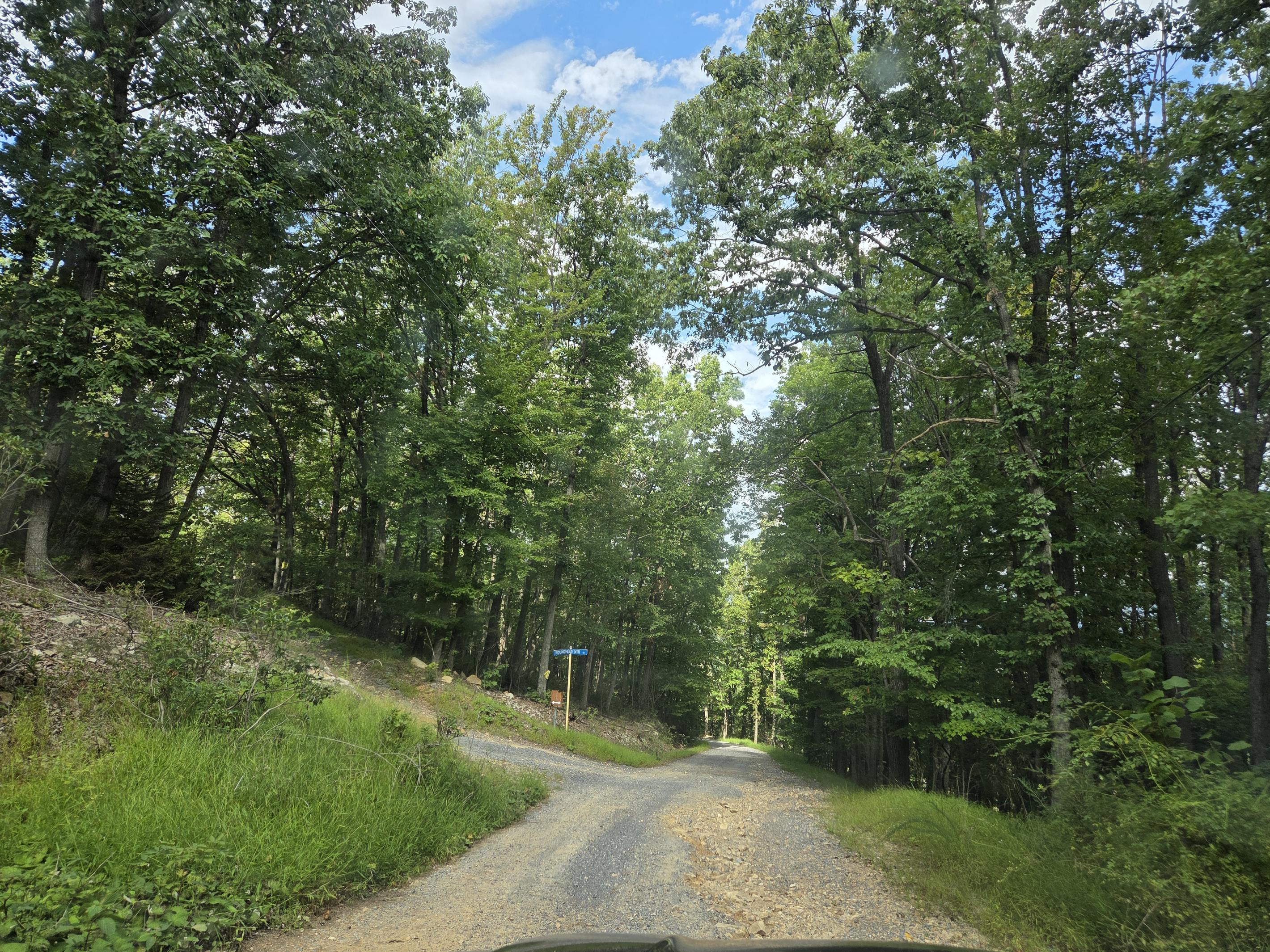 Mountain road leading to the cabin