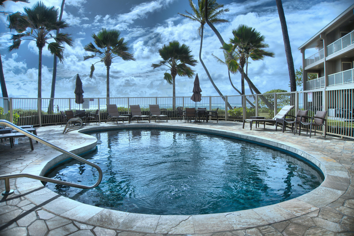 Oceanfront pool is perfect for those hot days