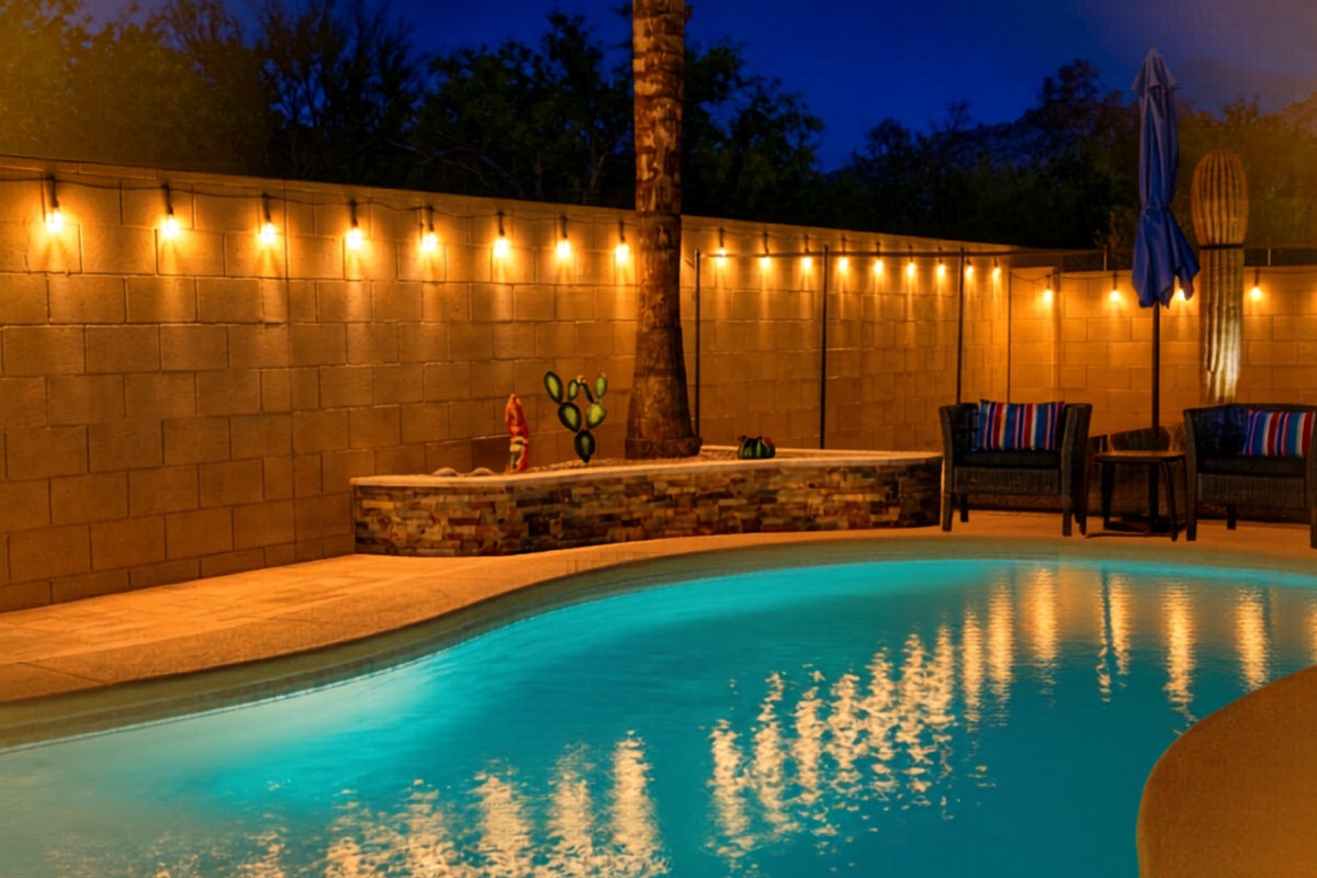 Spend relaxing summer nights by the pool.