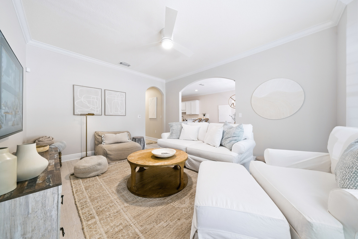 In the rear of the home, this is the second living space that is perfect for kid's night, watching the game or just napping after a long day at the beach.