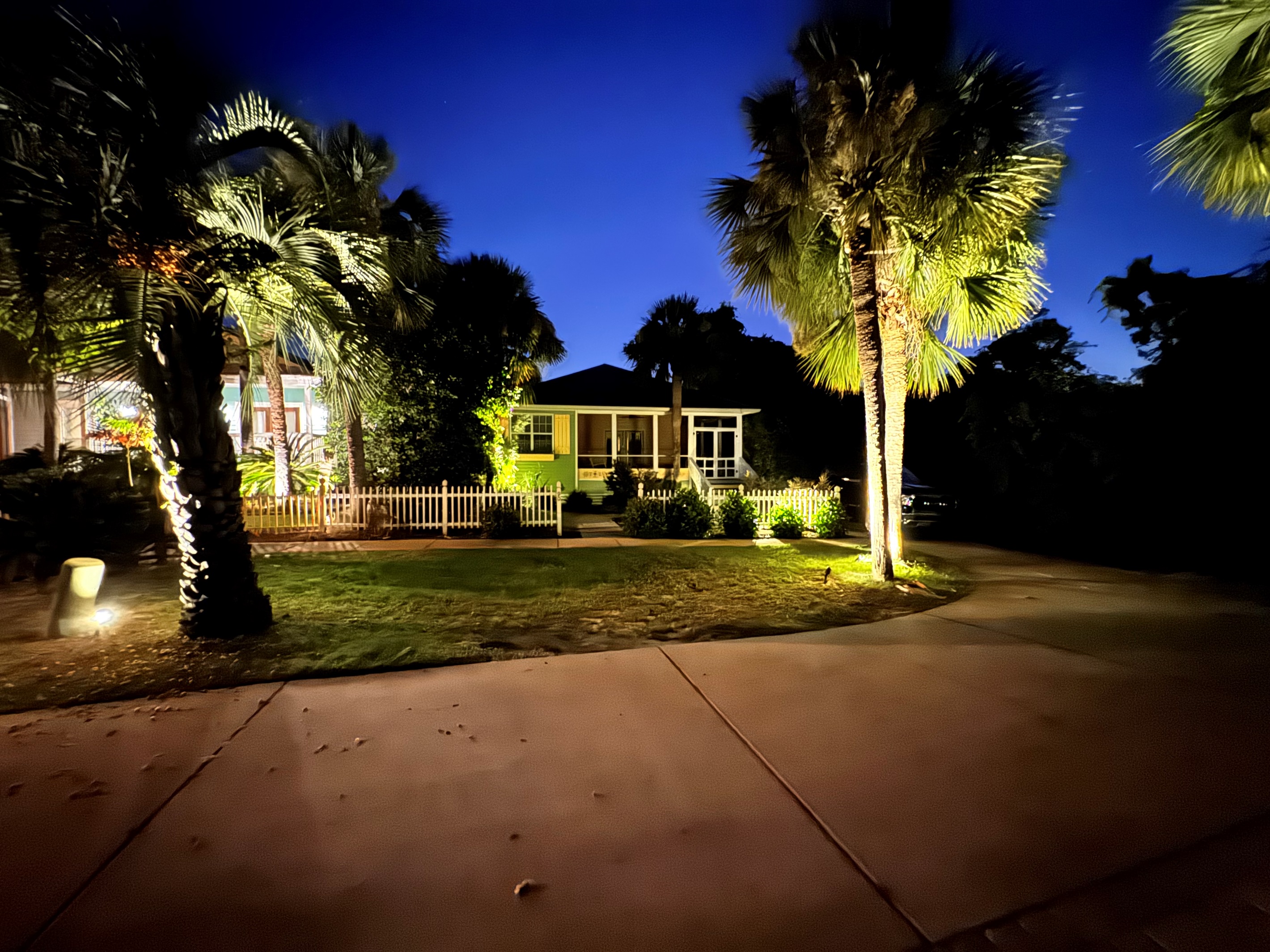 The property is lit at night for your safety 