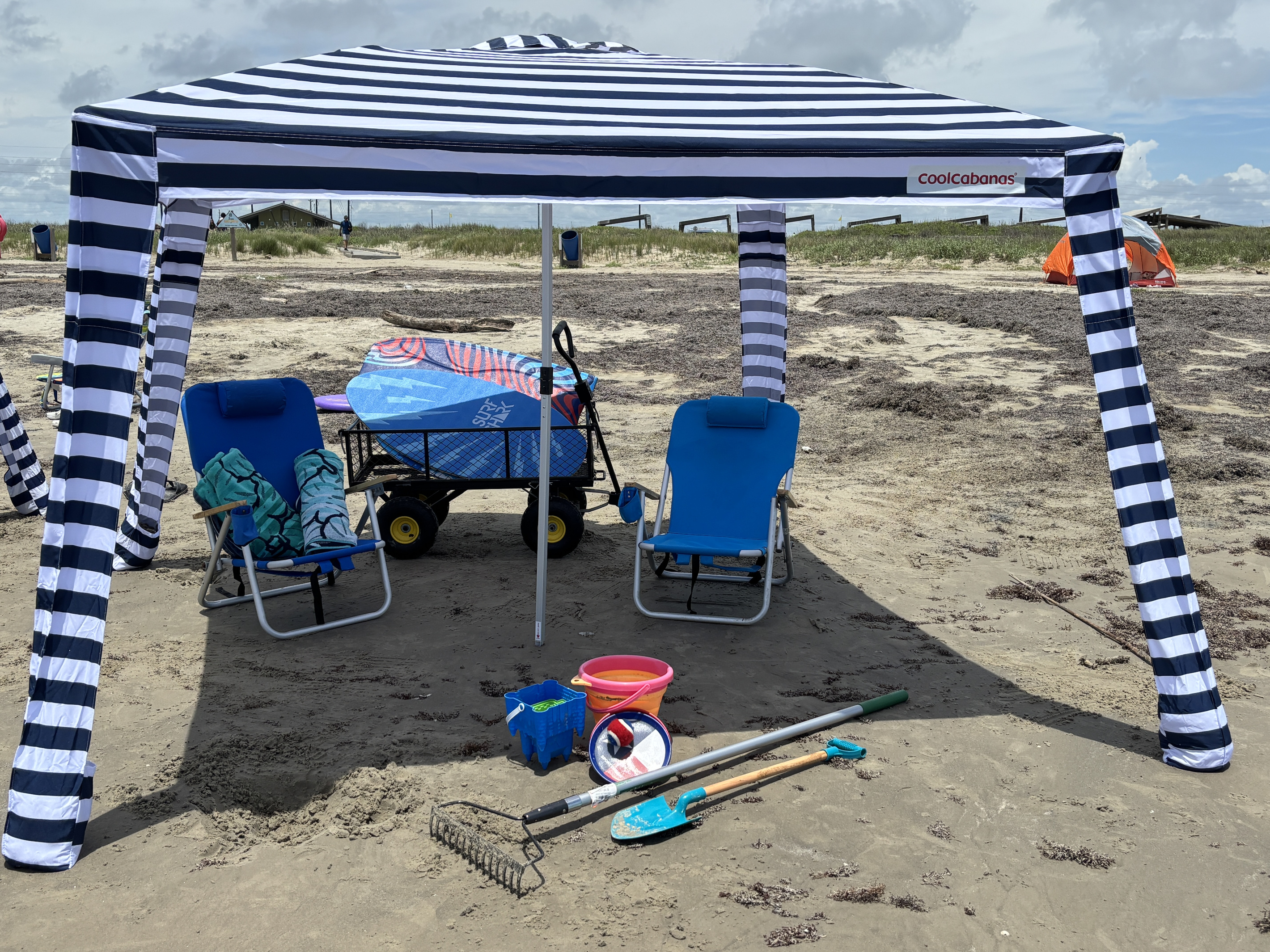 Beach Gear Included! Cart, Cool Cabana, chairs, boogie boards, skim board, sand toys, beach towels, cooler and more!
