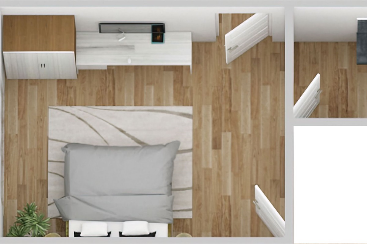 Actual image of newly remodeled floor plan.