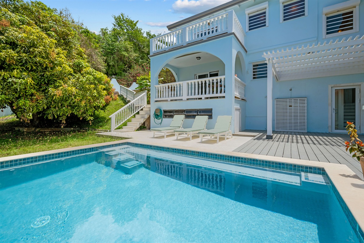 Layout on the loungers to get some sun and take a dip in the pool to cool off.