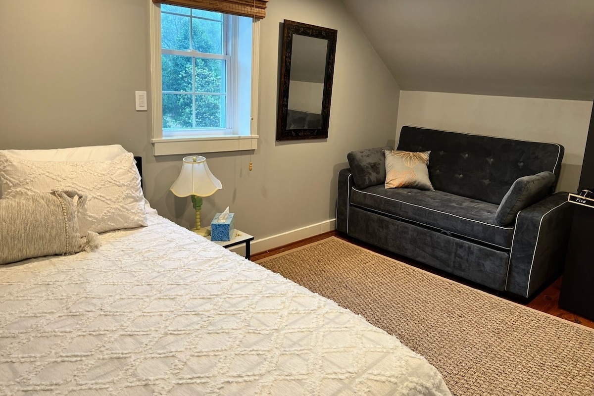 From the "Five" bdr you can see our neighbor's pony, Five. Queen&Sofa bed-full