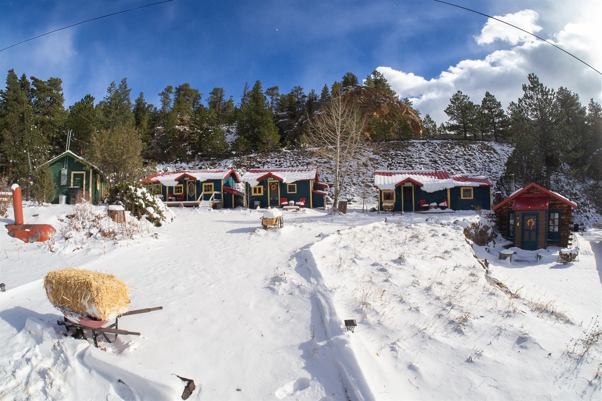 Settle into one of our four snow-dusted cabins for a cozy winter stay @raymondstorecabins
