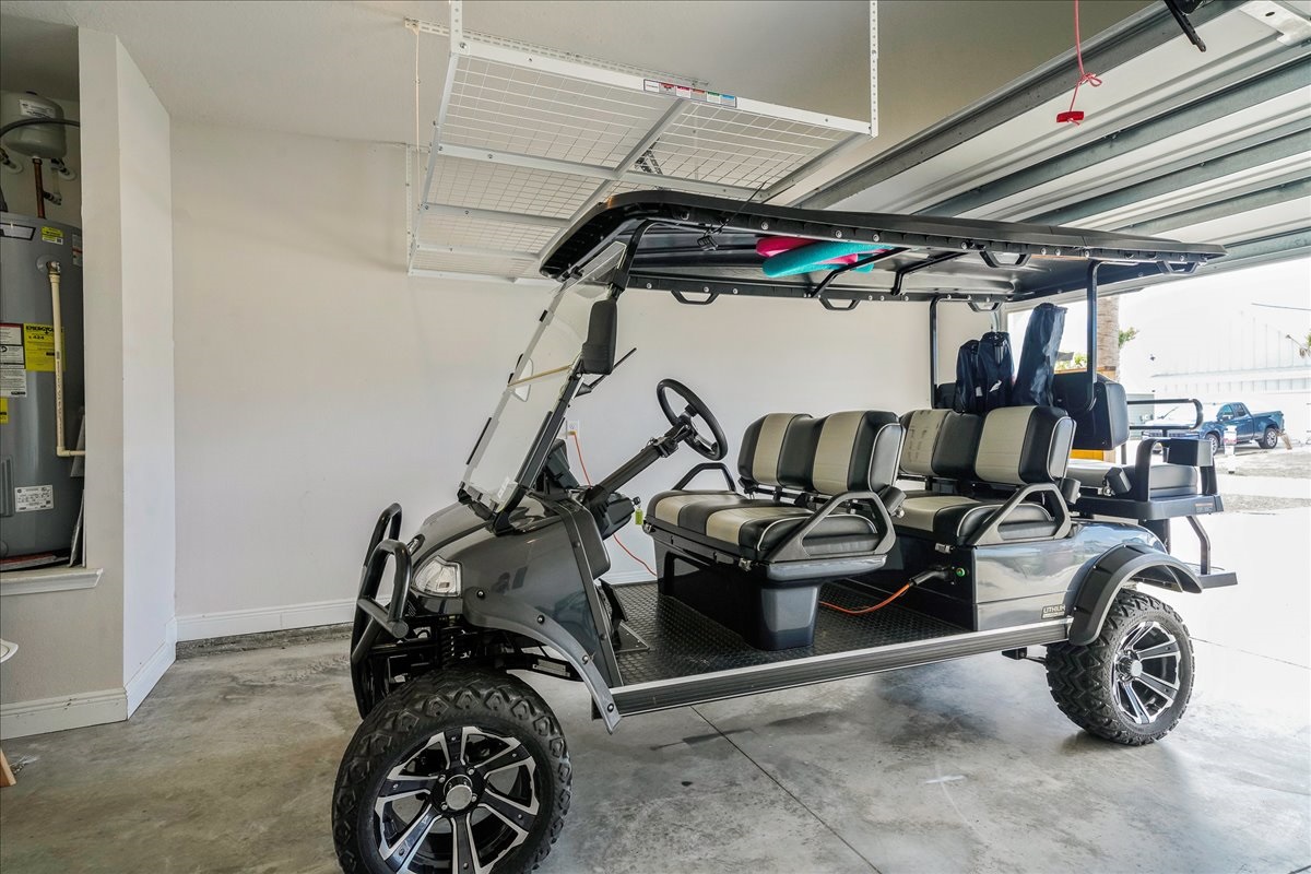 A 6-seater golf cart is included with your stay.