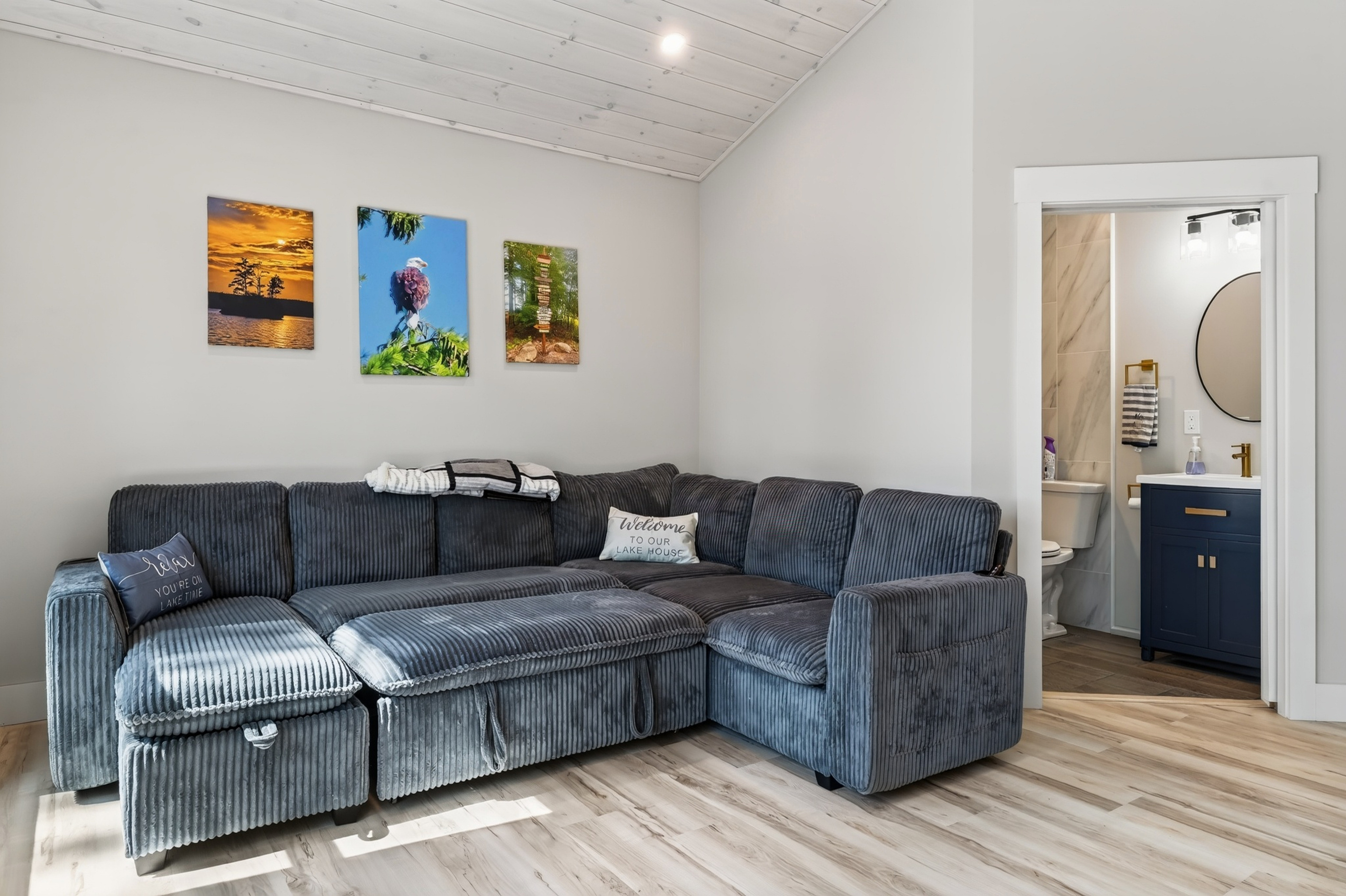 Someone else can have the downstairs couch. You’ve already claimed this cozy upstairs hideaway.